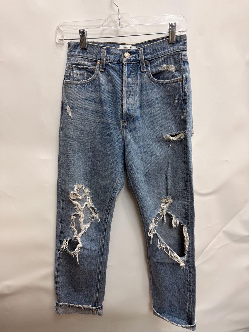 Agolde Light Blue Distressed Relaxed Jeans women’s size 23